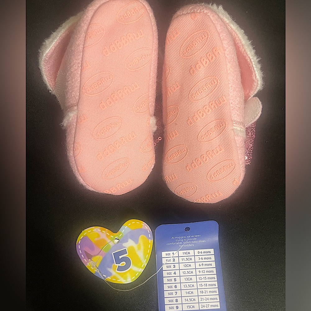 Pink Baby Booties Infant Socks 0-12 mos - Picture 5 of 10